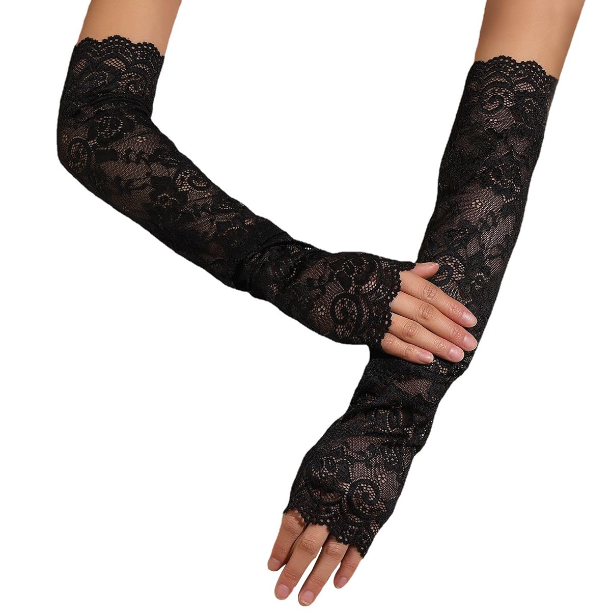 PALAY Arm Sleeves for Women Girls, Floral Lace Cooling Arm Sleeve, UV Protection Hand Cover Arm Sleeves for Daily Use, Bike, Cycle, Sport - Elastic & Breathable - 1 Pairs PALAY Arm Sleeves for Women Girls, Floral Lace Cooling Arm Sleeve, UV Protection Hand Cover Arm Sleeves for Daily Use, Bike, Cycle, Sport - Elastic & Breathable - 1 Pairs